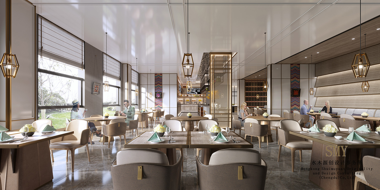 酒店餐廳設(shè)計(jì)裝飾圖，裝飾方案